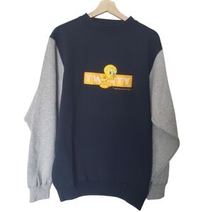 Looney Tunes Tweety Bird Sweatshirt Crewneck 90s Vintage 1996 Warner Bros Size L